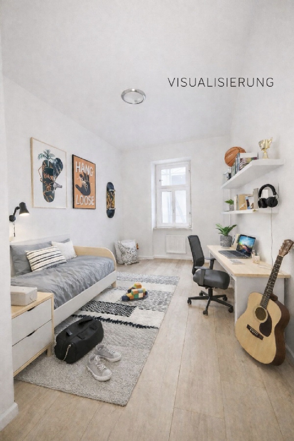 Entkernte Einheit im sanierten Altbau – individuelle Ausbauchance