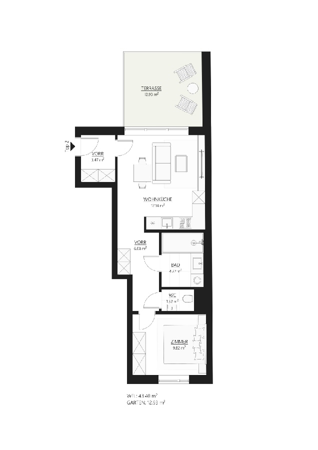 Muhr 58 | Sonnige Terrassenwohnung im Top-Lage | Erstbezug
