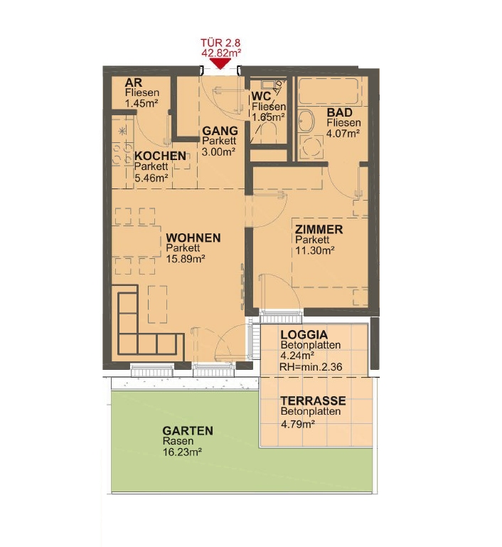 ** OPEN HOUSE - SAMSTAG, 10:30 UHR ** - 2 Zimmer Wohnung mitTerrasse und Garten - Haustiere erlaubt 