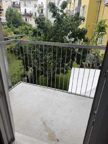 Sanierungsbedürftige Altbauwohnung mit Blick auf Herz Jesu Kirche